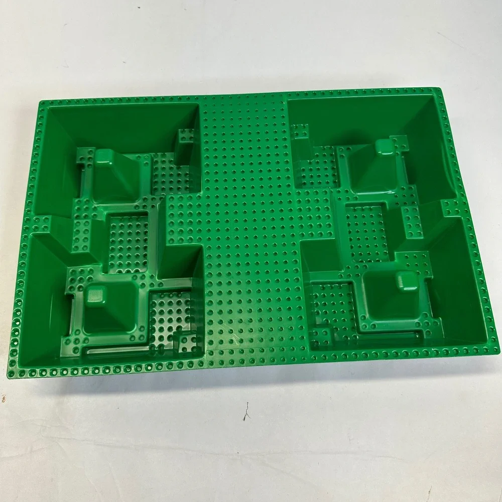 LEGO 3D Raised Baseplate 32x48 Green Castle Stone Road Double Crater 30271px2